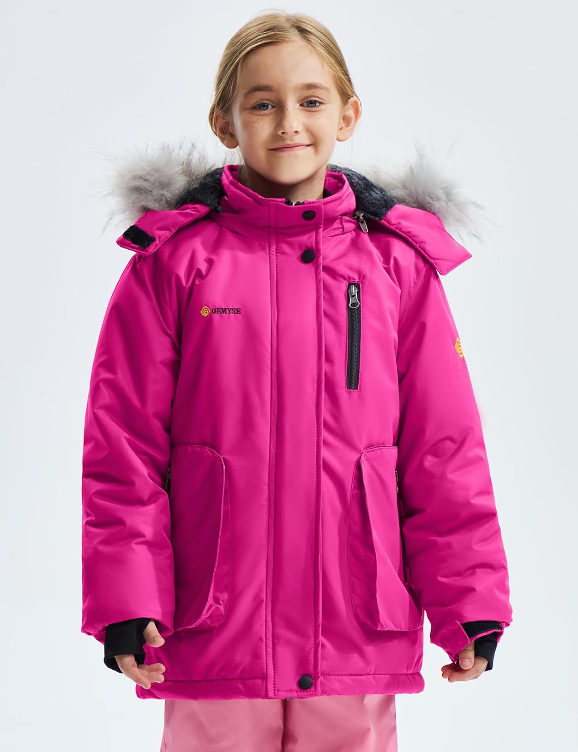 GEMYSE Girls Winter Waterproof Ski Jacket