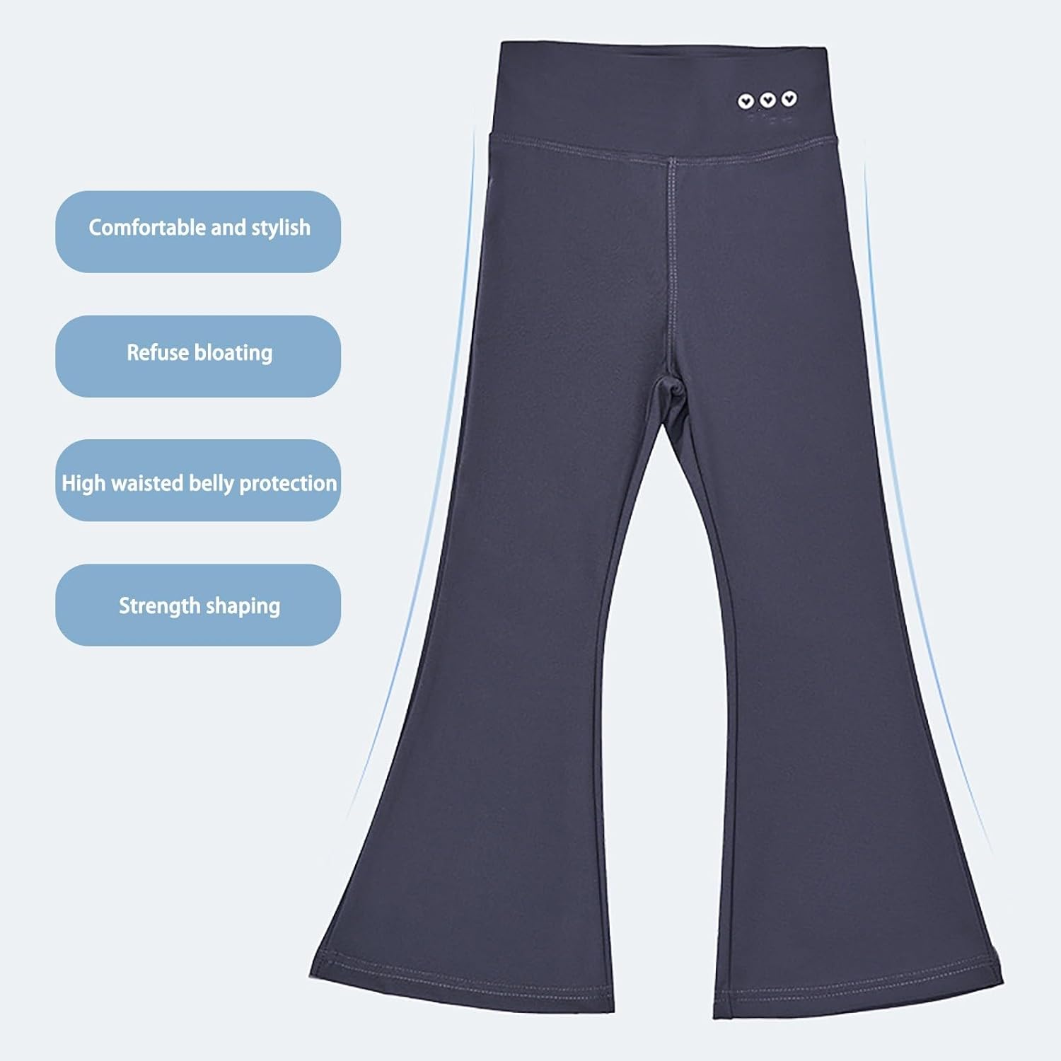 Girls Flare Leggings with Elastic Waist and Wide Legs