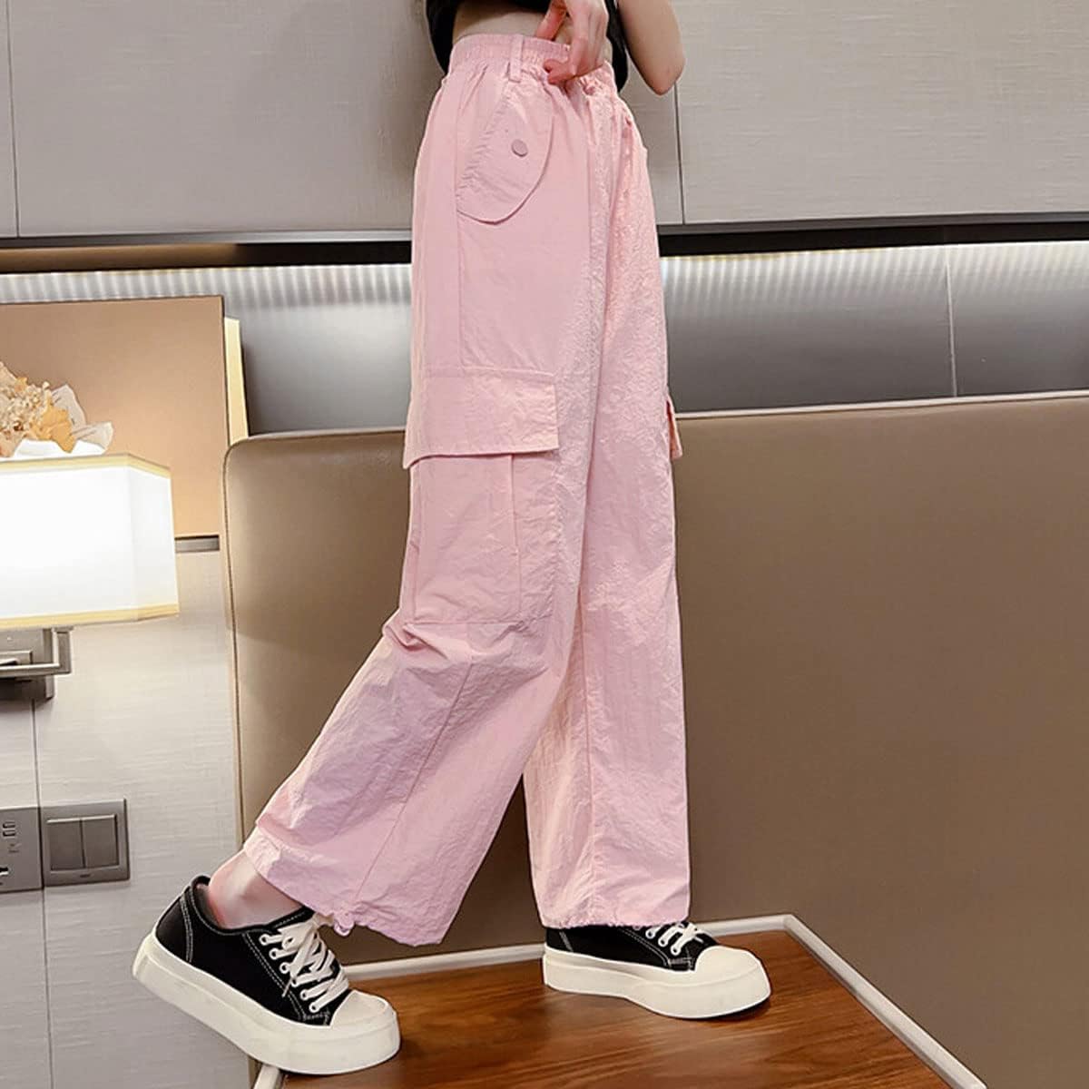 Premium Y2K Cargo Pants for Girls 5-14 Lightweight Adjustable Pockets aplenty