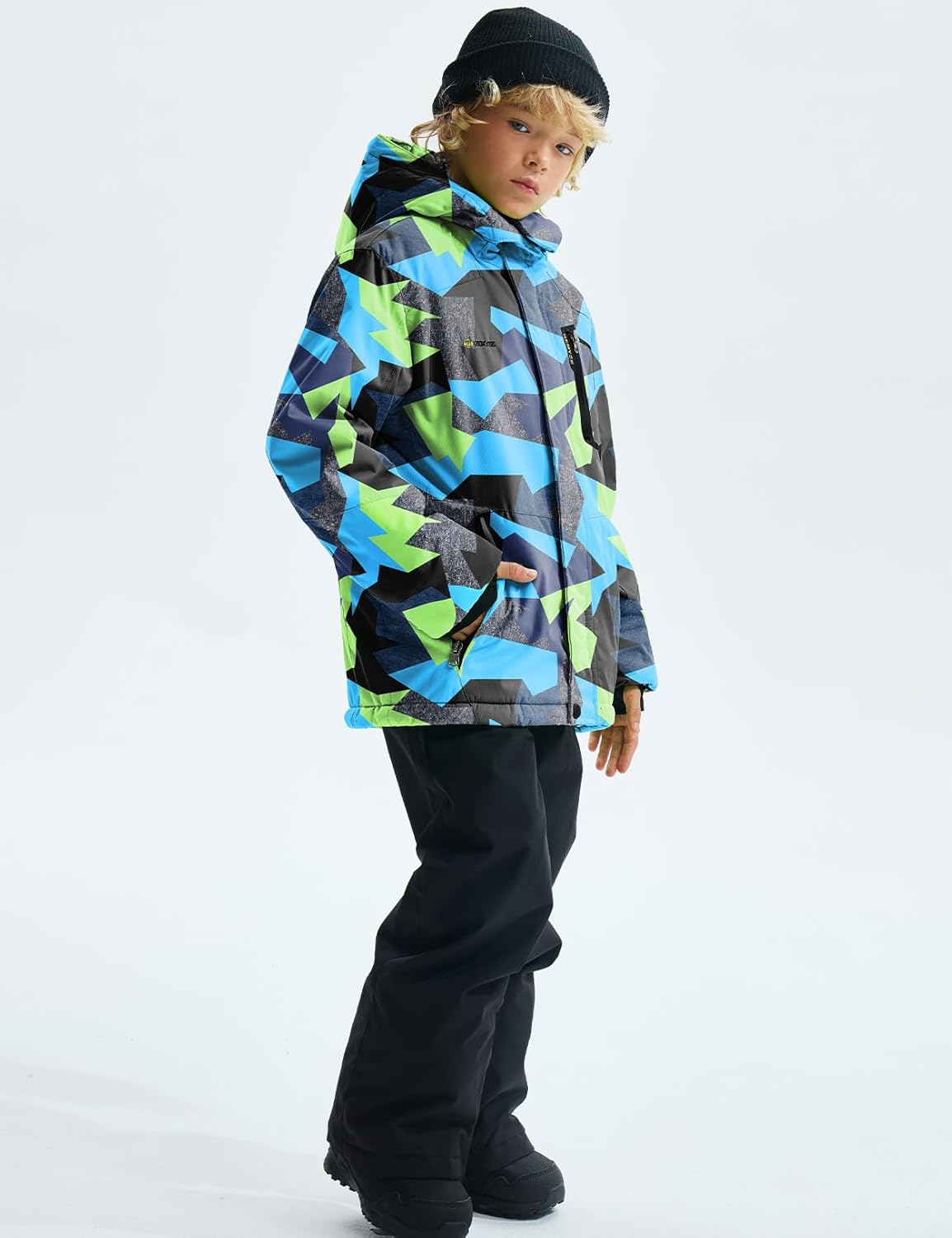 GEMYSE Boys Waterproof Ski Snow Jacket Warm Durable
