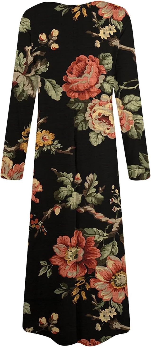 ZCJBWWHF Boho Floral Long Dress for Women