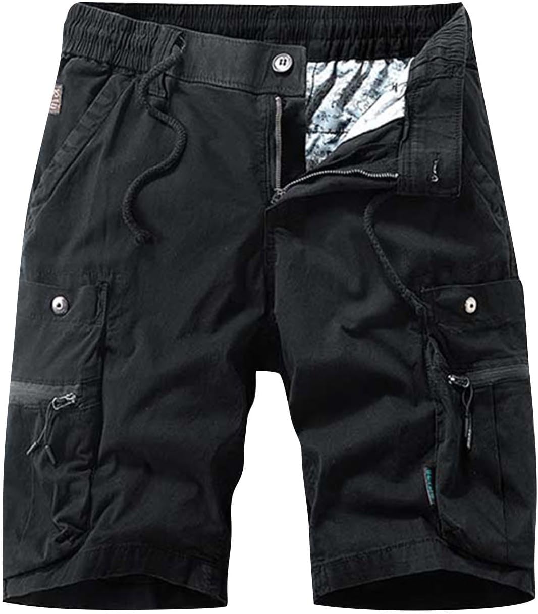 Mens Camo Cargo Shorts - Loose Drawstring Hiking