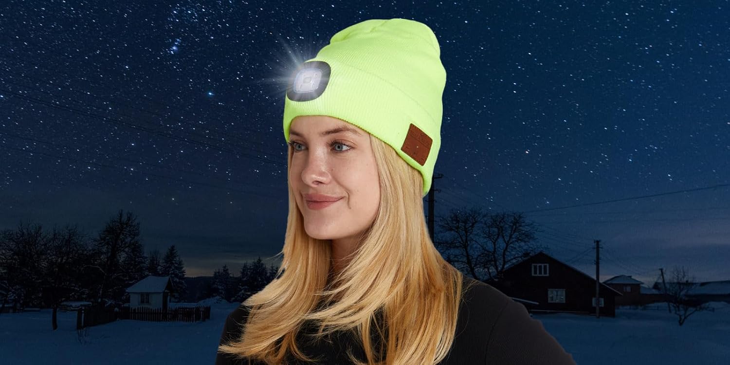 BLACK DECK Stereo Beanie Headphones with LED Bluetooth