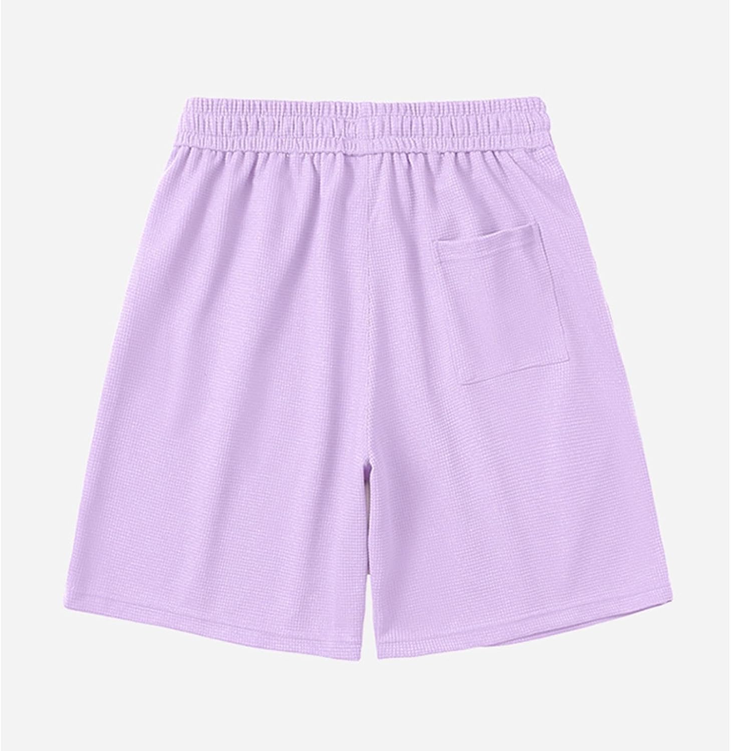 Waffle Print Shorts for Men Lightweight Breathable
