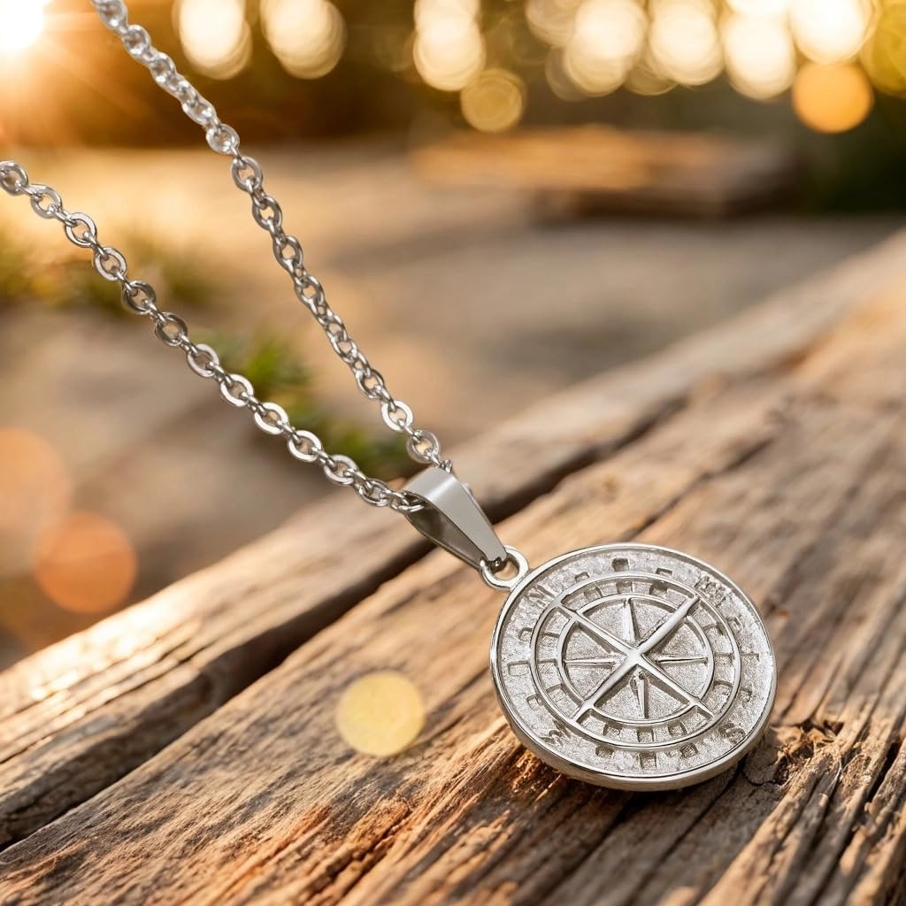 To My Son Compass Necklace Gift Box