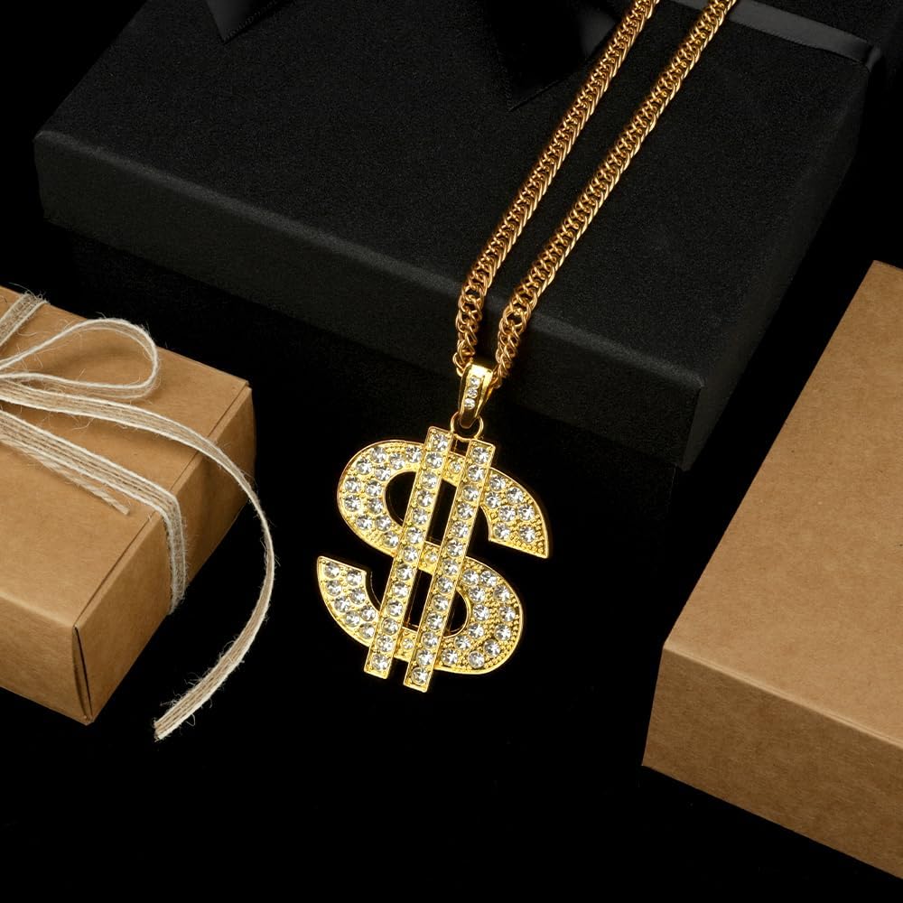 Perfect Gift for Hip Hop Lovers Fake Gold Dollar Sign Chain Necklace