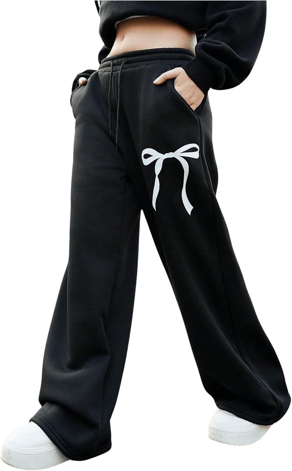 Girls Bowknot Wide Leg resurrected Track Pants