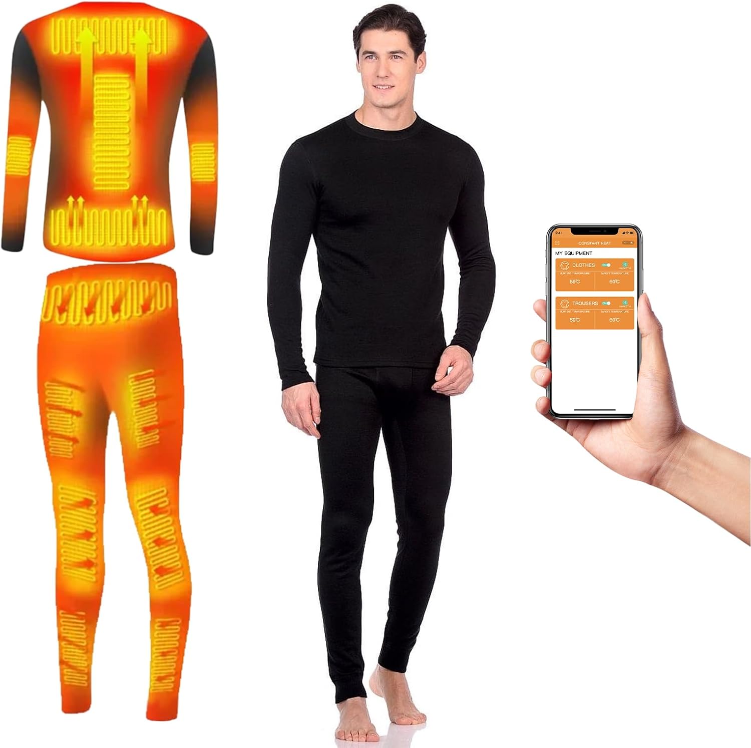 Foern Electric Heated Underwear Set - Stay Warm in Cold Weather