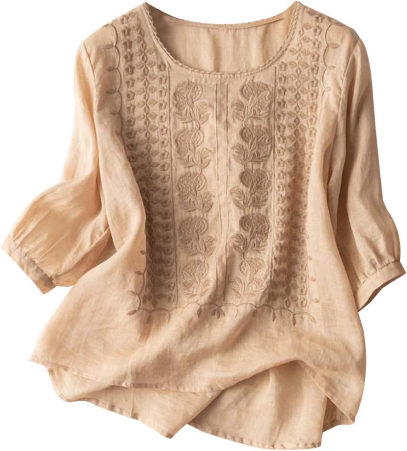 LWMHRJXHE Womens Linen Button-Up Shirt