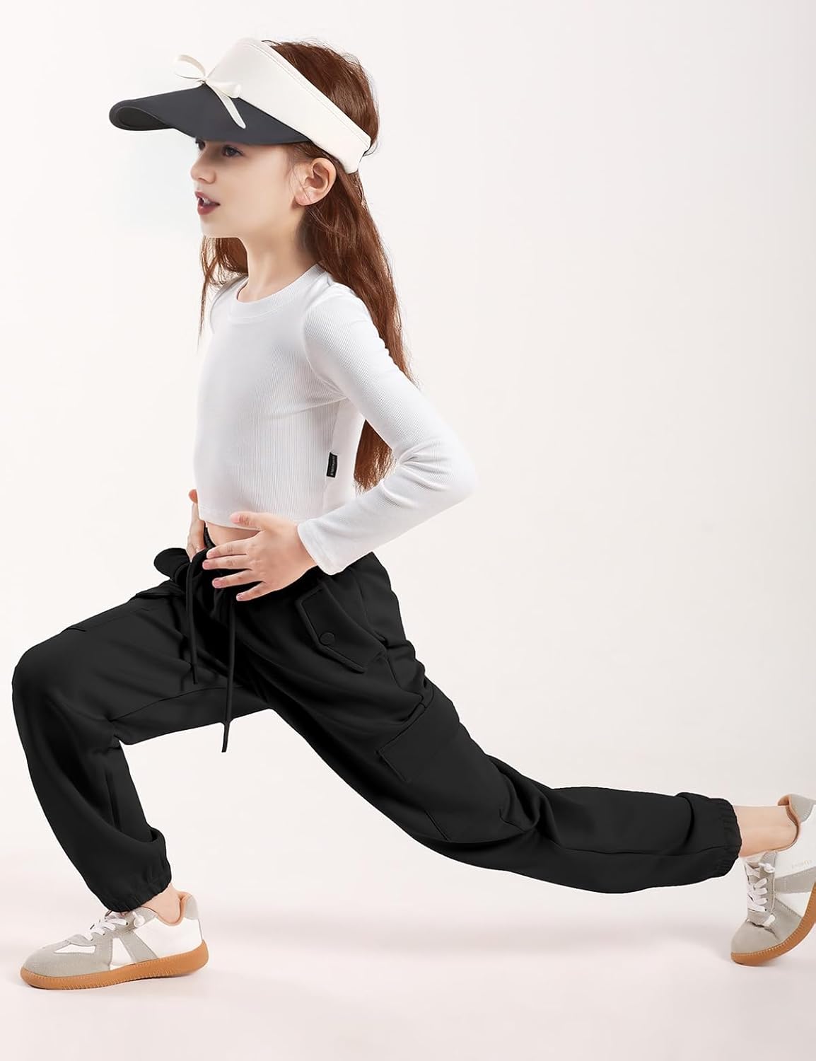Trendy Slim Fit Girls Cargo Joggers