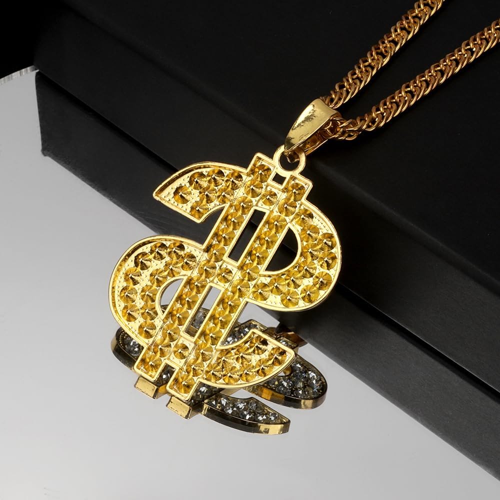 Perfect Gift for Hip Hop Lovers Fake Gold Dollar Sign Chain Necklace