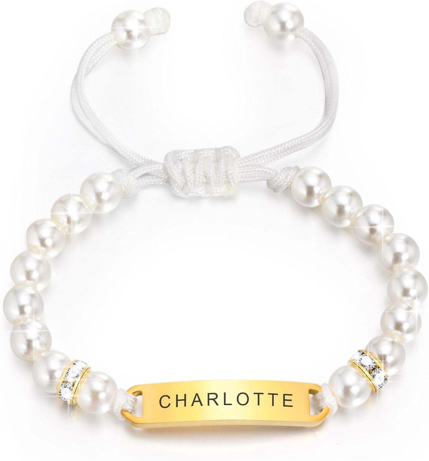 Personalized Baby Bracelet with Name Plaque for Kids