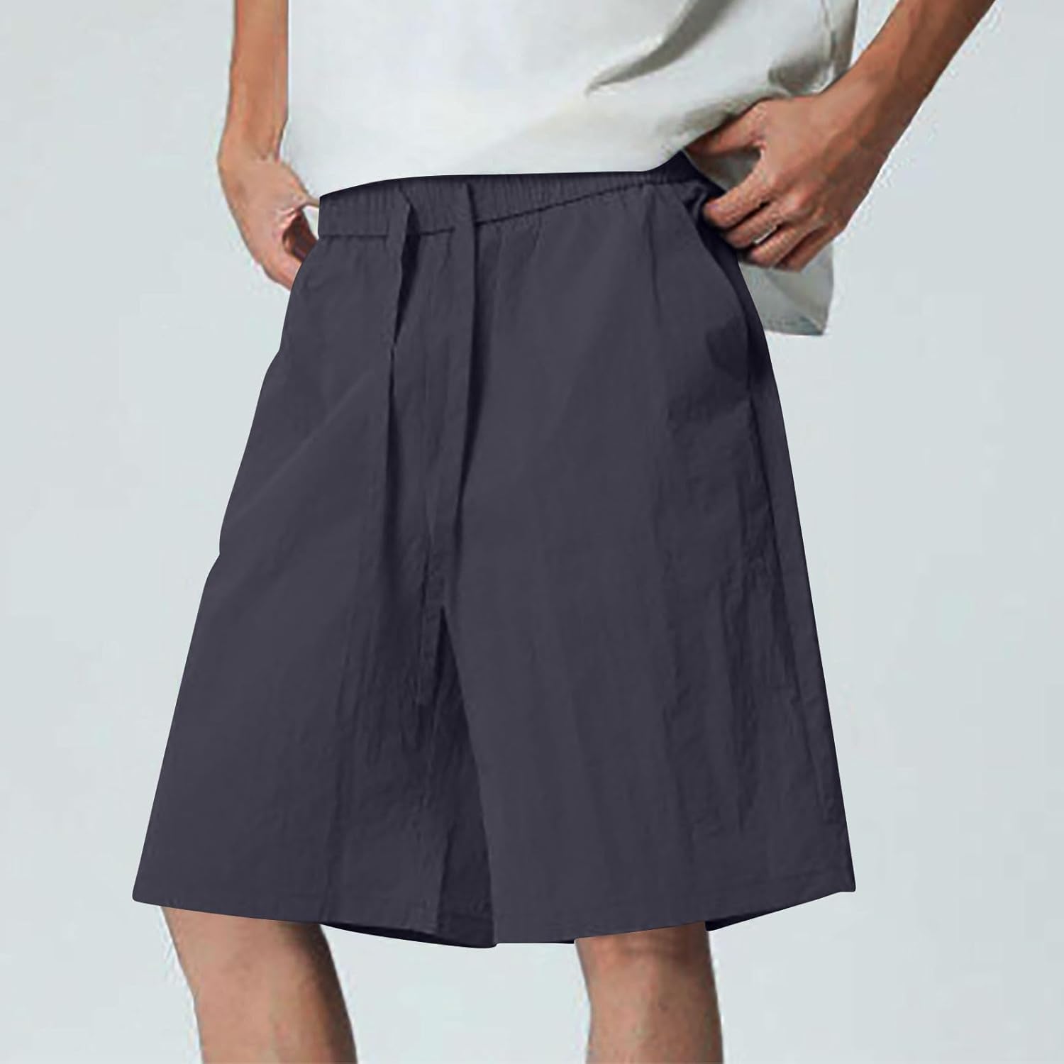 Xiaojmake Casual Drawstring Cargo Shorts 11-inch Inseam Mens Mesh