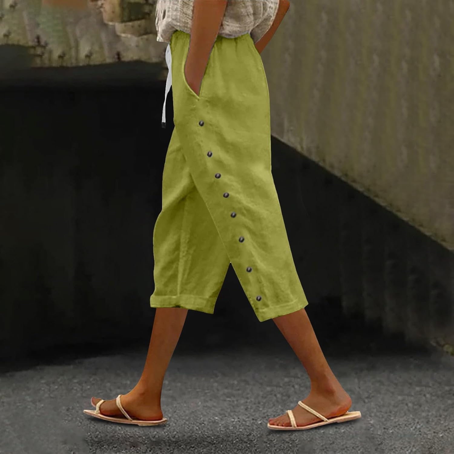 Premium Linen Crop Pants for Women