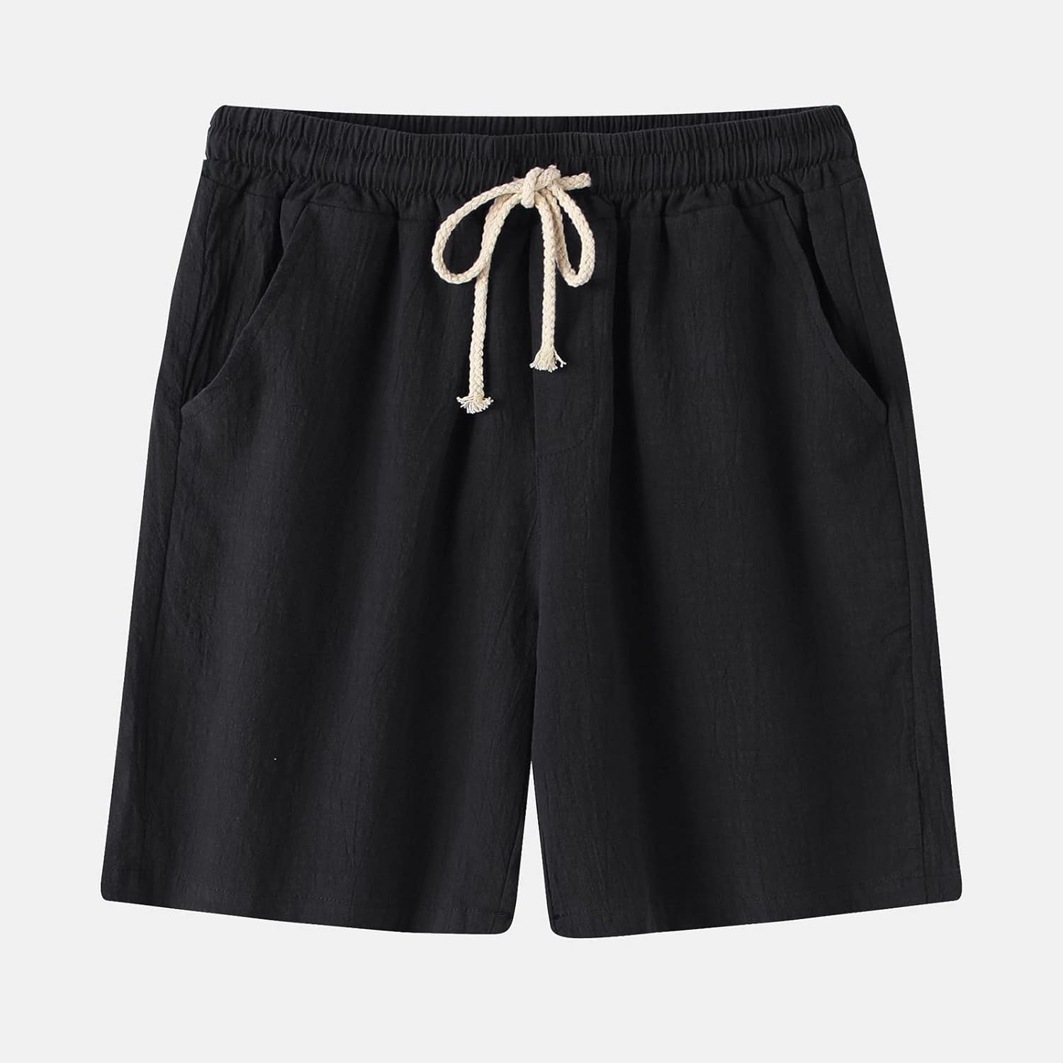 Quick Dry 4-Way Stretch Cotton Linen Swimming Trunks for Men