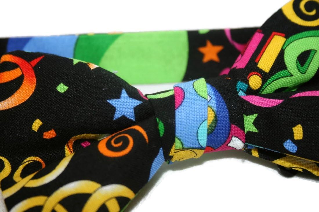 Personalized Happy Birthday Bow Tie Party Gift - Unique Handmade Mens Bow Ties