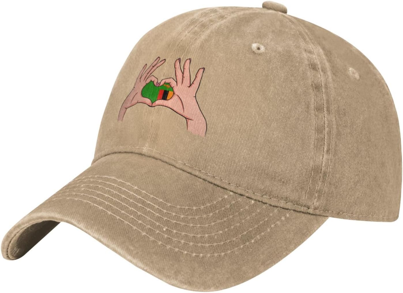 Meet the Holding Love in Your Hands Flag of Zambia Baseball Cap