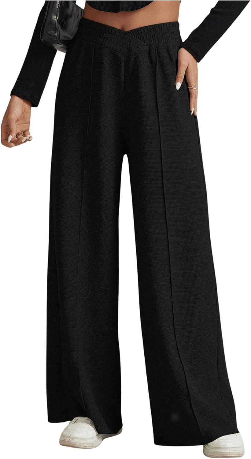 Perfect GORGLITTER Girls Wide Leg Sweatpants Crossover Elastic High Waist - customers love