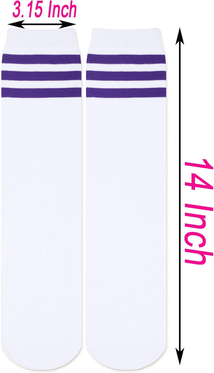 Henwarry Kids Soccer Socks with Classic Stripes