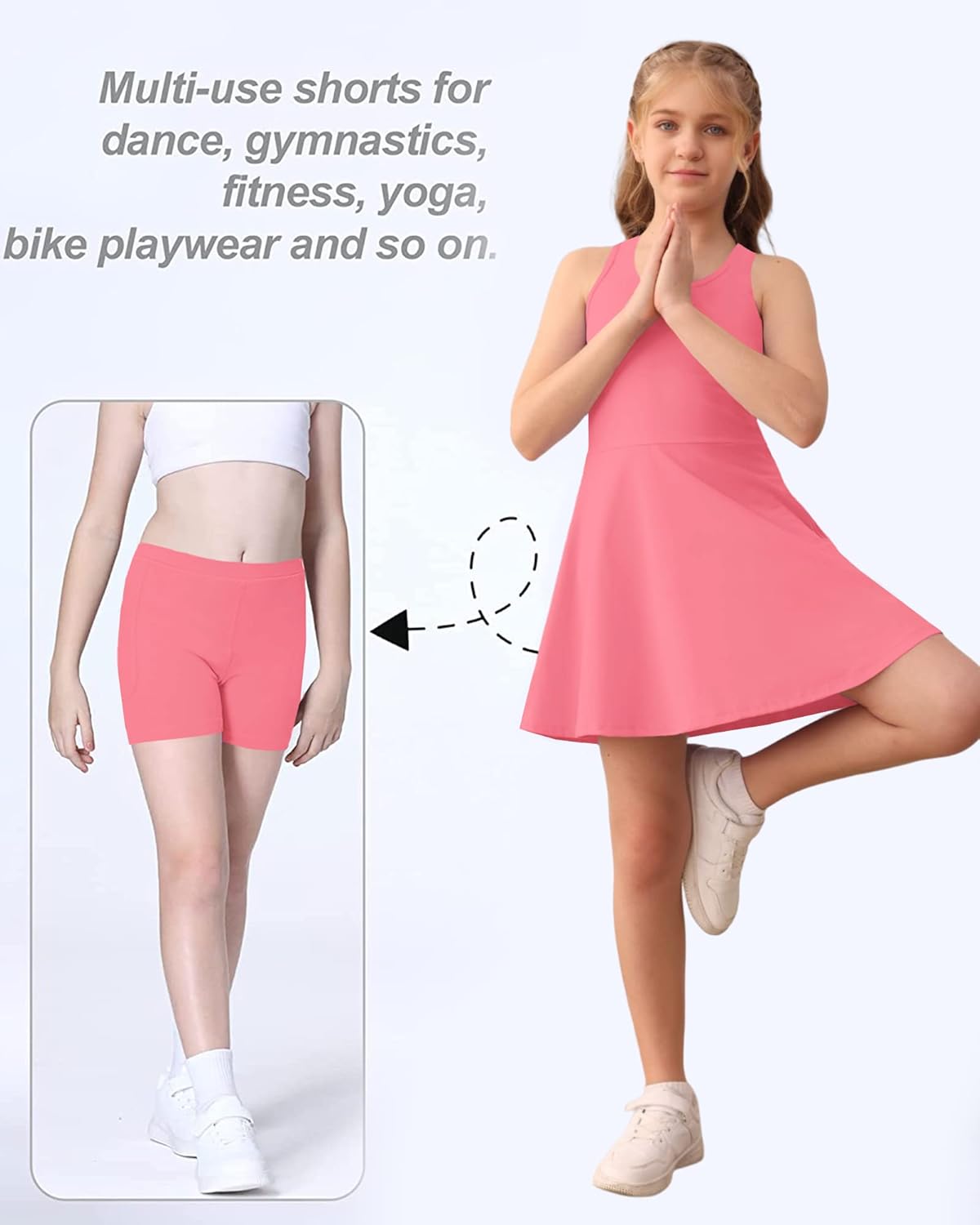 Haloumoning Girls Racerback Tennis Dress