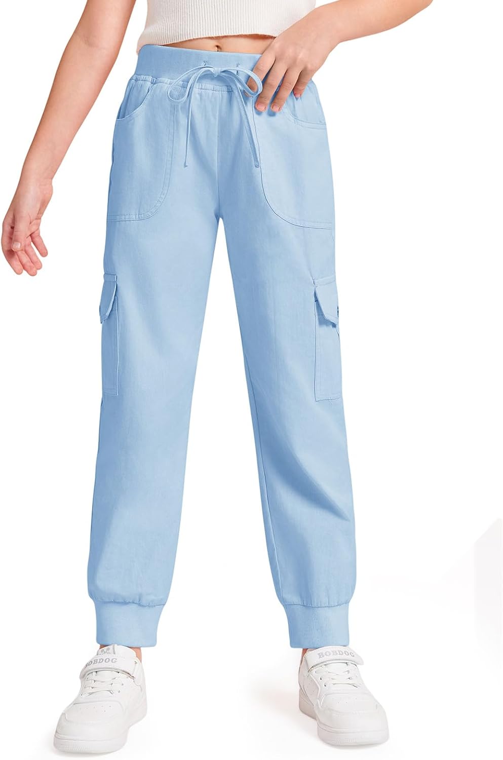 Haloumoning Girls Slim Fit Cargo Joggers Fast Dry and Pockets forEveryday Style
