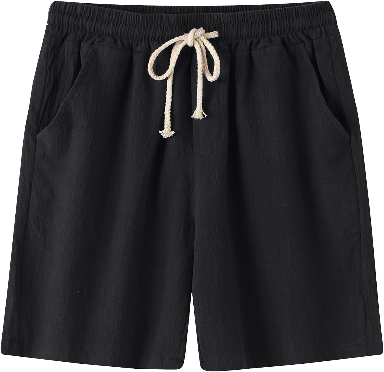 Quick Dry 4-Way Stretch Cotton Linen Swimming Trunks for Men