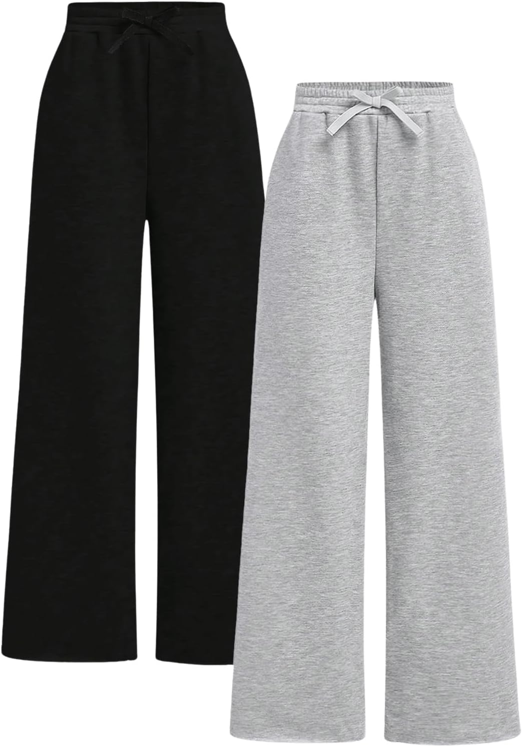Girls 2-Pack Wide Leg sweatpants high waist