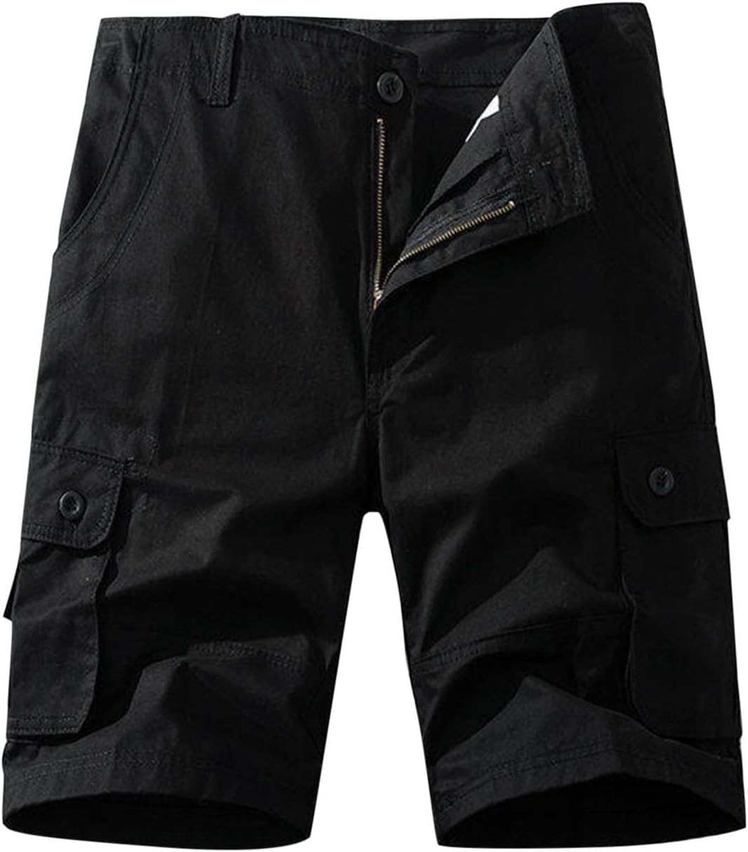 Xiaojmake Mens Cargo Workout Shorts Camo Design Elastic Waist Multiple Pockets