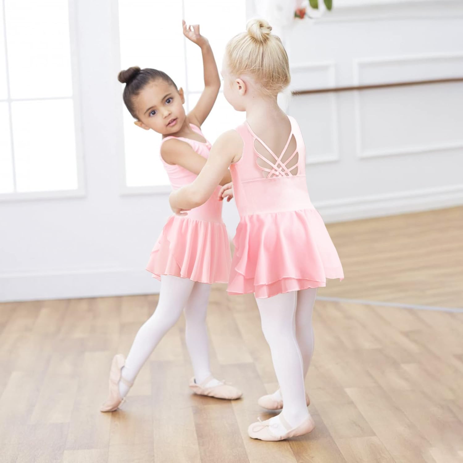 Girls Ballet Tank Leotard with Butterfly Hem
