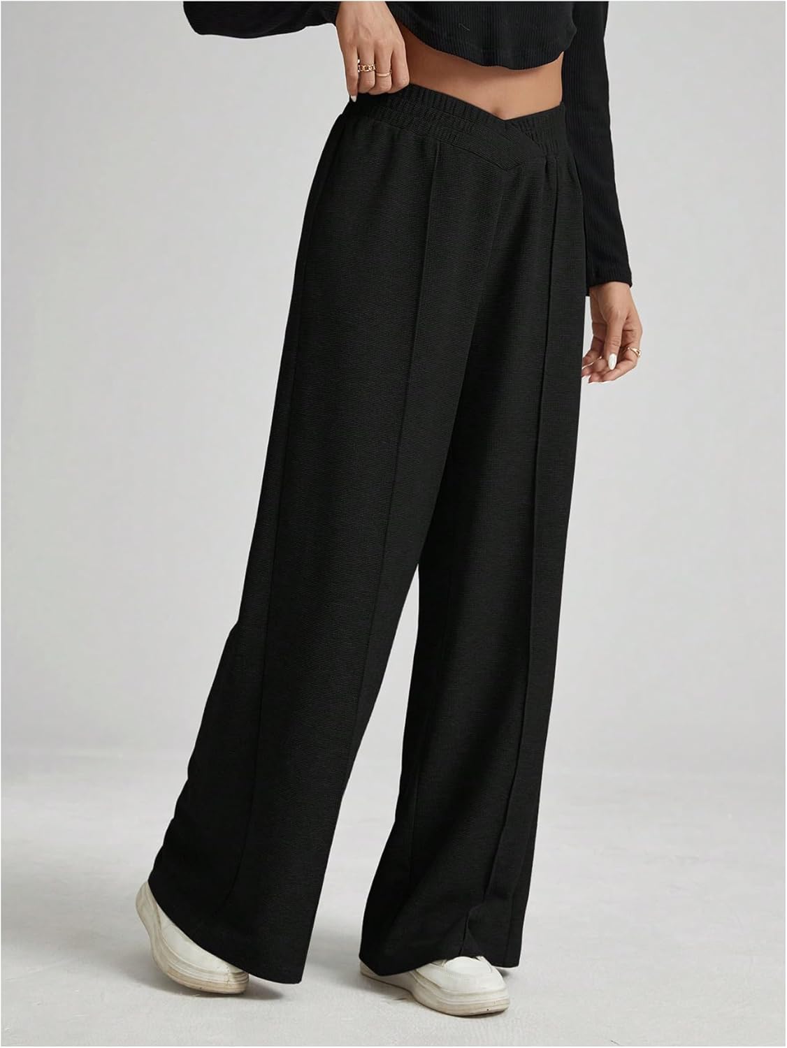 Perfect GORGLITTER Girls Wide Leg Sweatpants Crossover Elastic High Waist - customers love