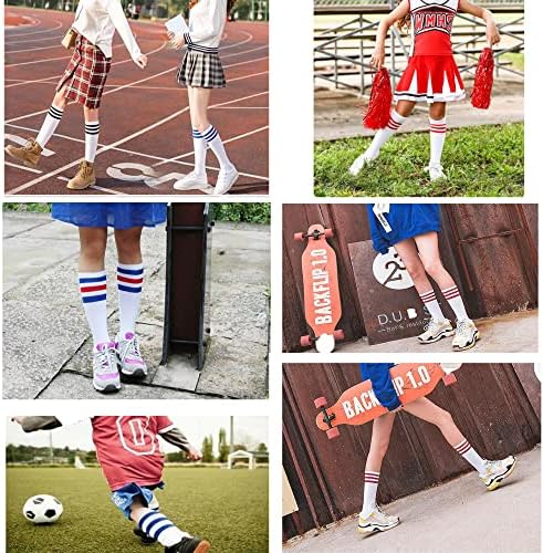 Henwarry Kids Soccer Socks with Classic Stripes