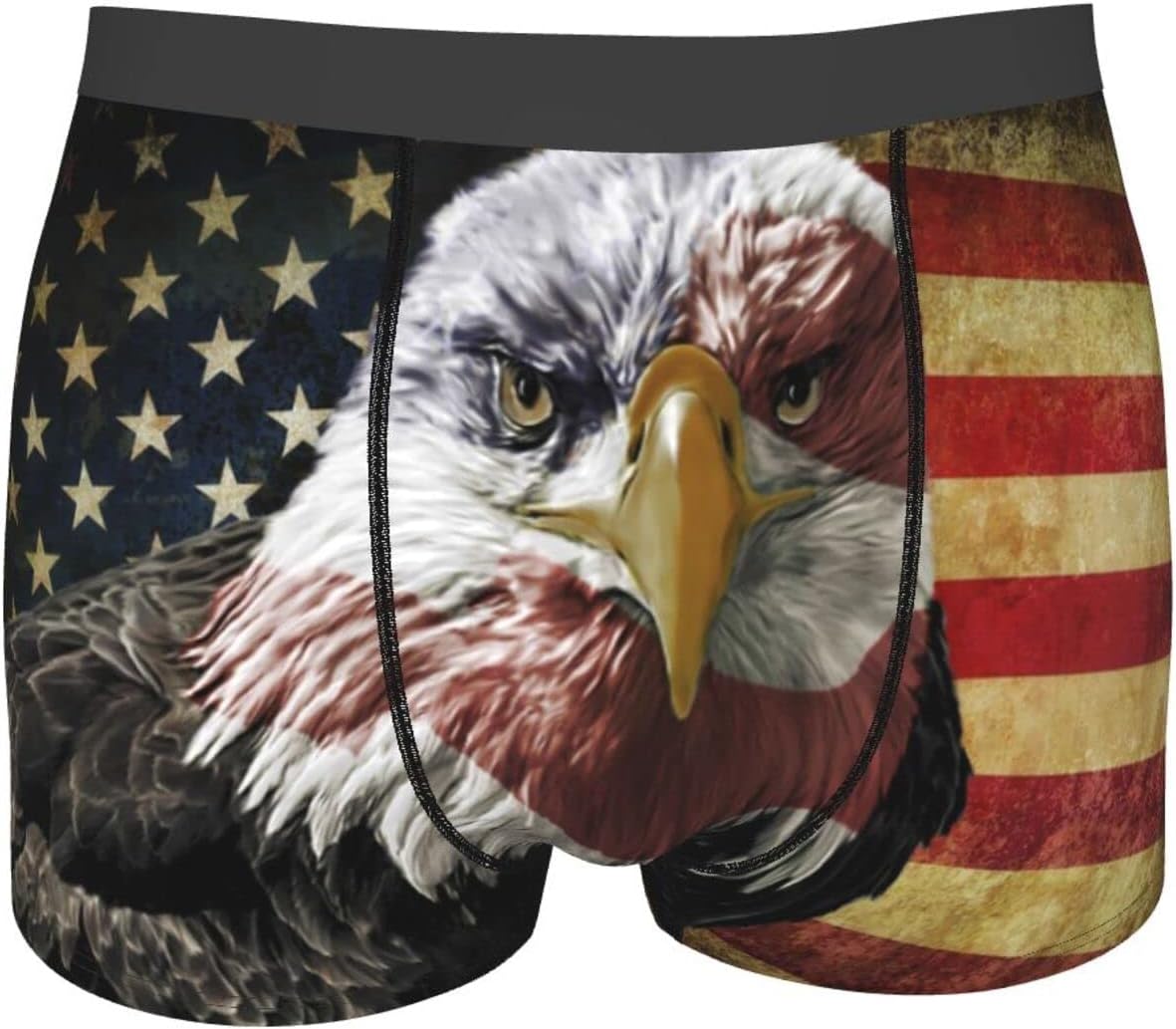 AuHomea Usa Eagle Head Boxer Briefs for Men High-Quality Elastic
