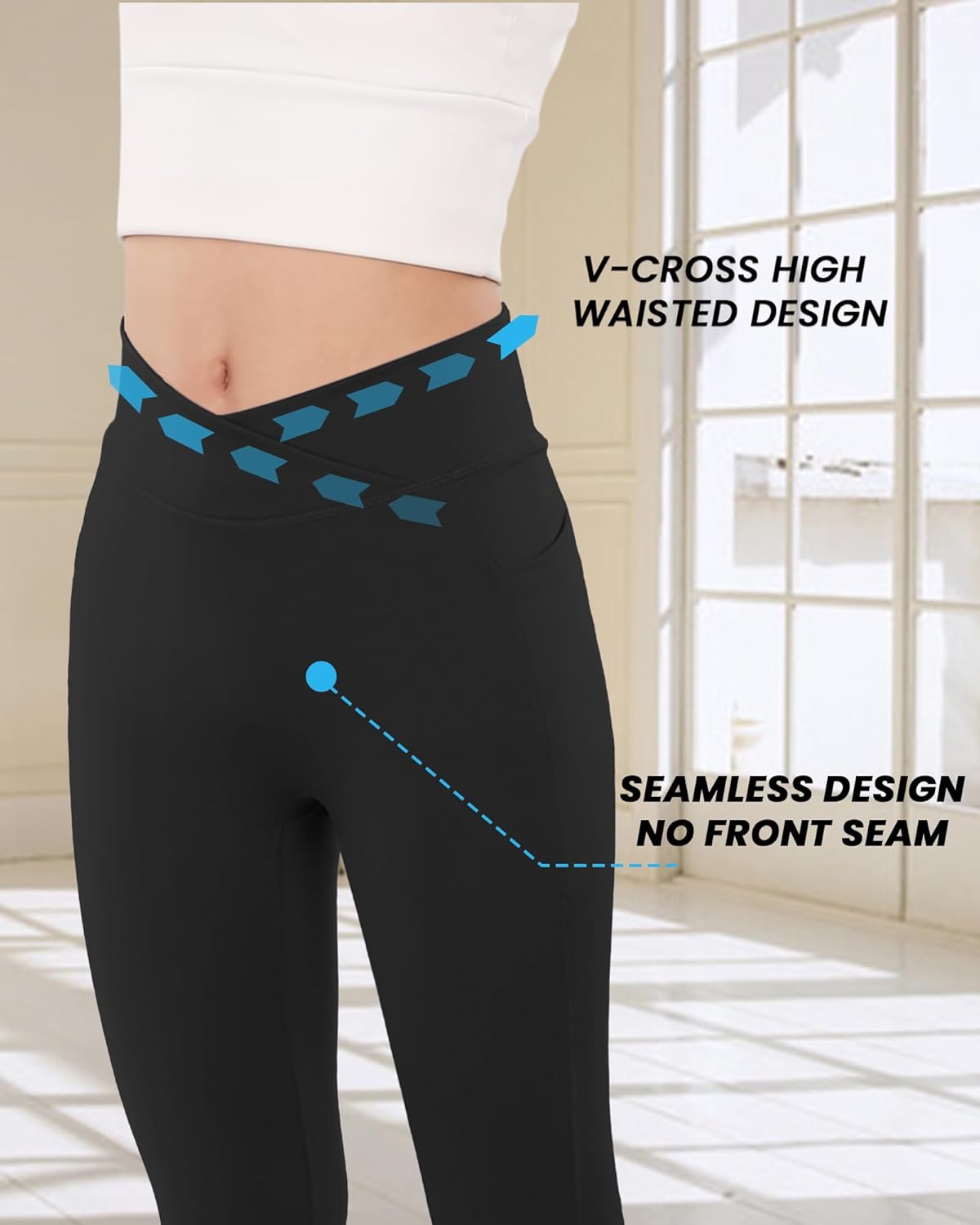 BOOPH Girls Cross-Waisted Flare Yoga Pants