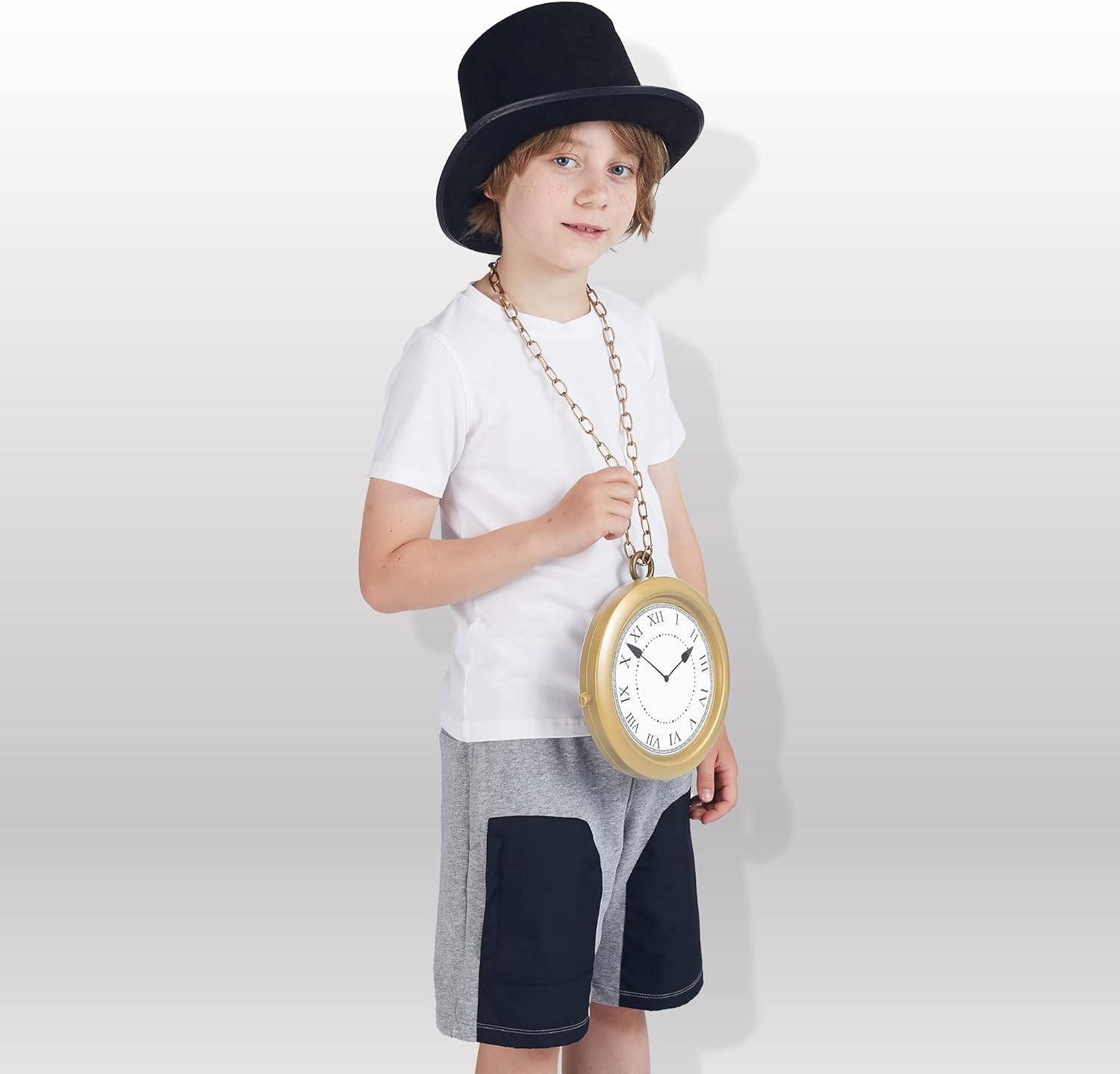 Spooktacular Gold Clock Necklace Halloween Party Decorations