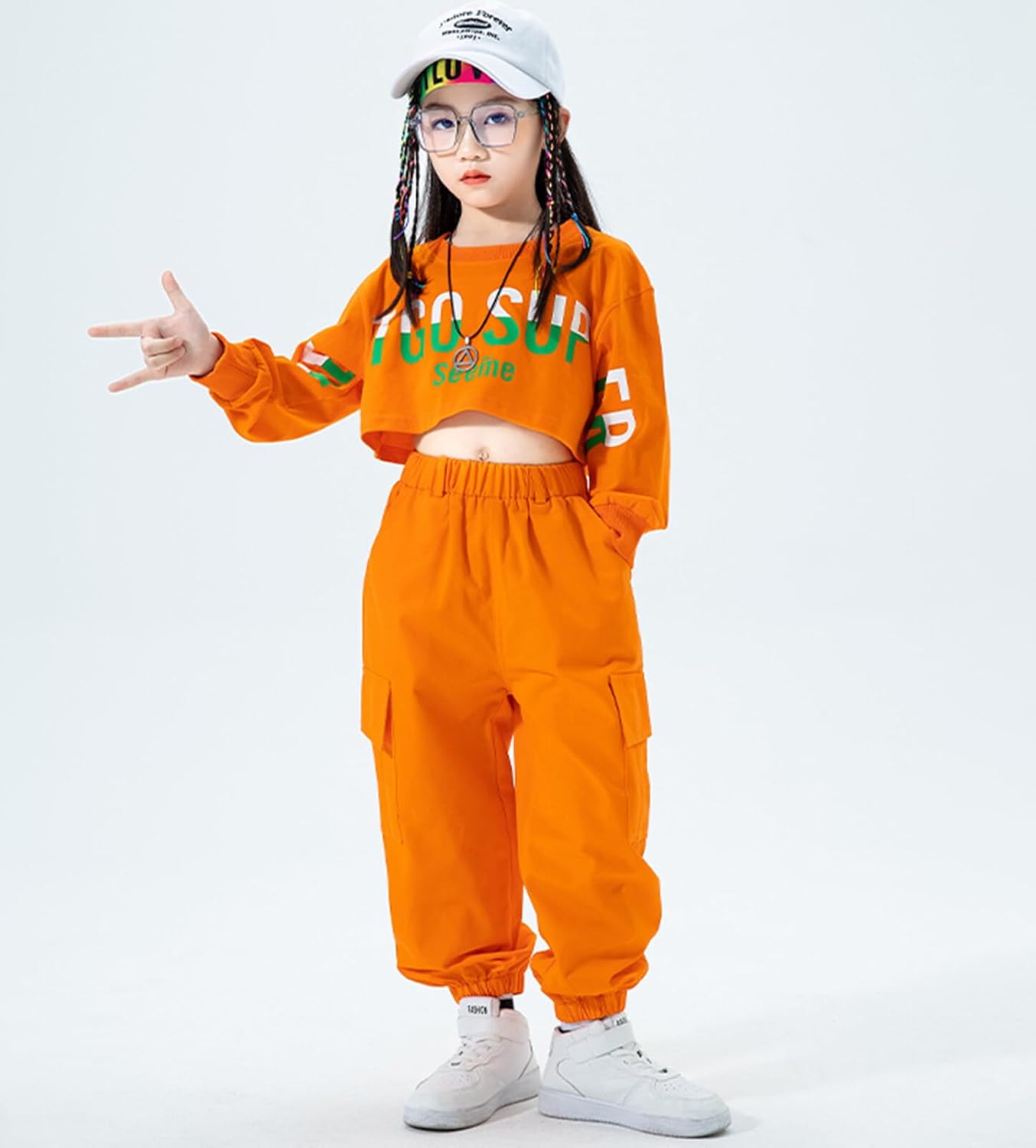 Dynamic Fit Hip Hop Outfits for Kids Girls Dance Jogger Pants 2023