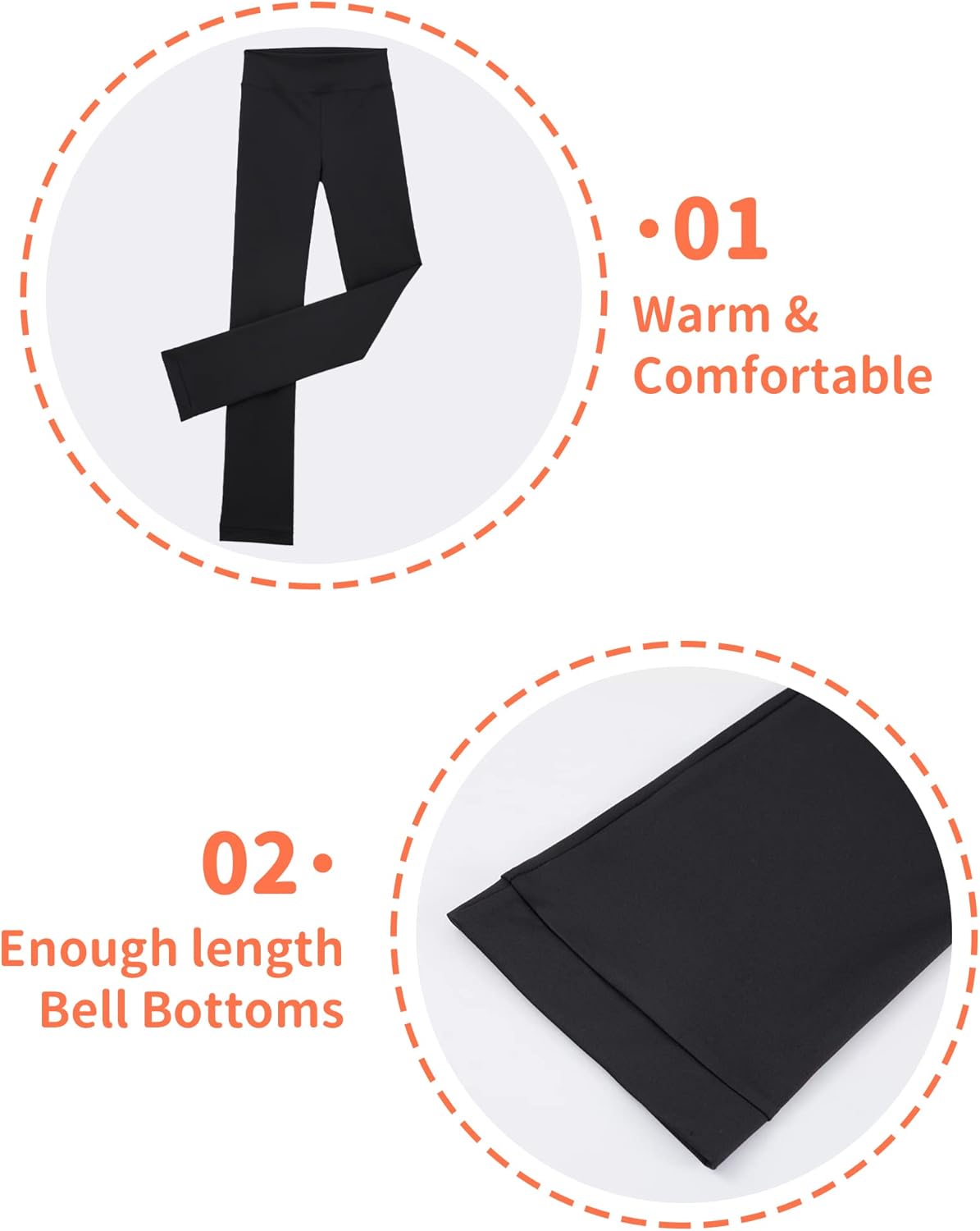 Girls Ice Skating Pants for Students - Black High Waist