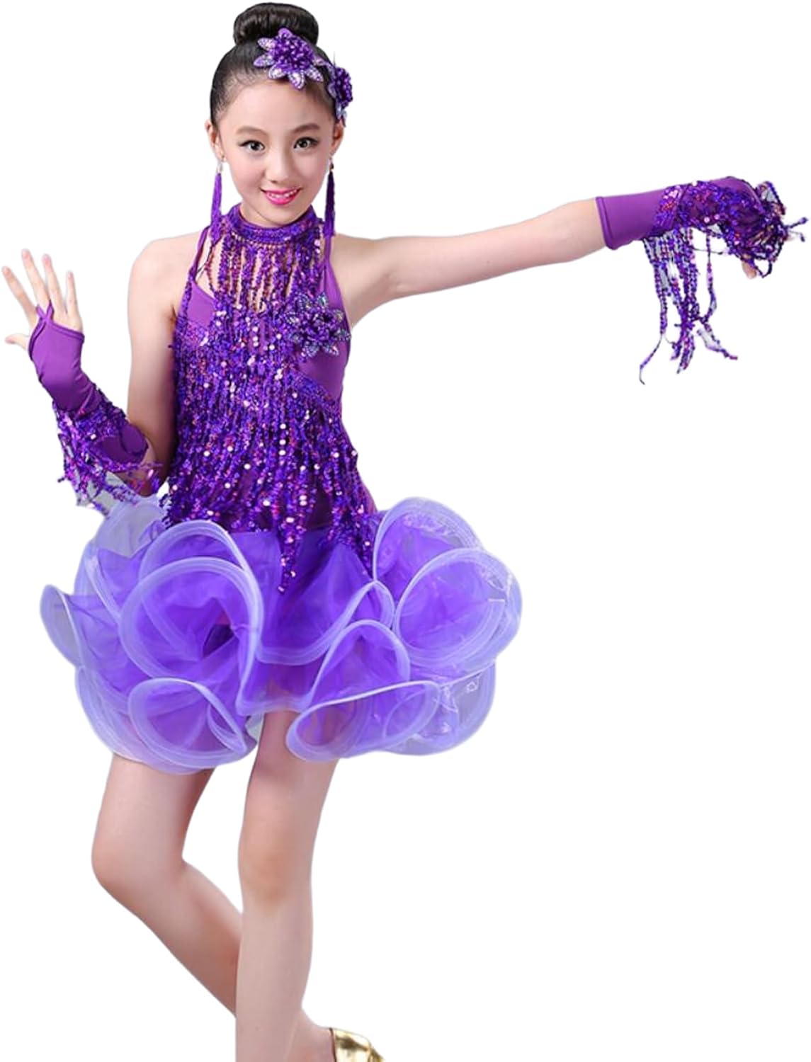 OTMYIGO Girls Latin Dance Costume