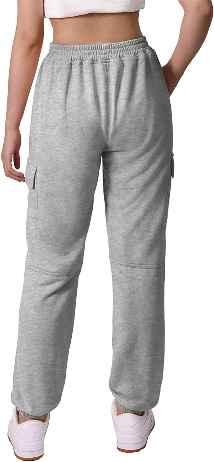 SANGTREE Womens Drawstring Cargo Jogger Pants Comfortable Active Wear