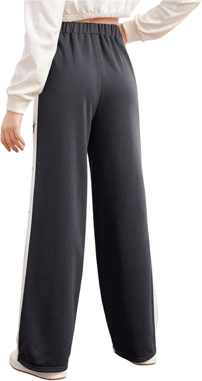 CozyEase Star Print Wide Leg Joggers