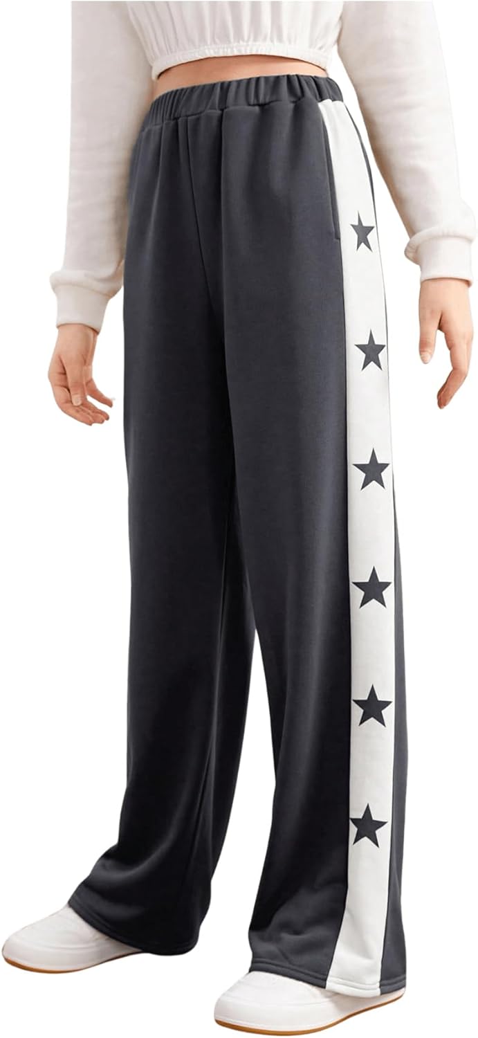 CozyEase Star Print Wide Leg Joggers