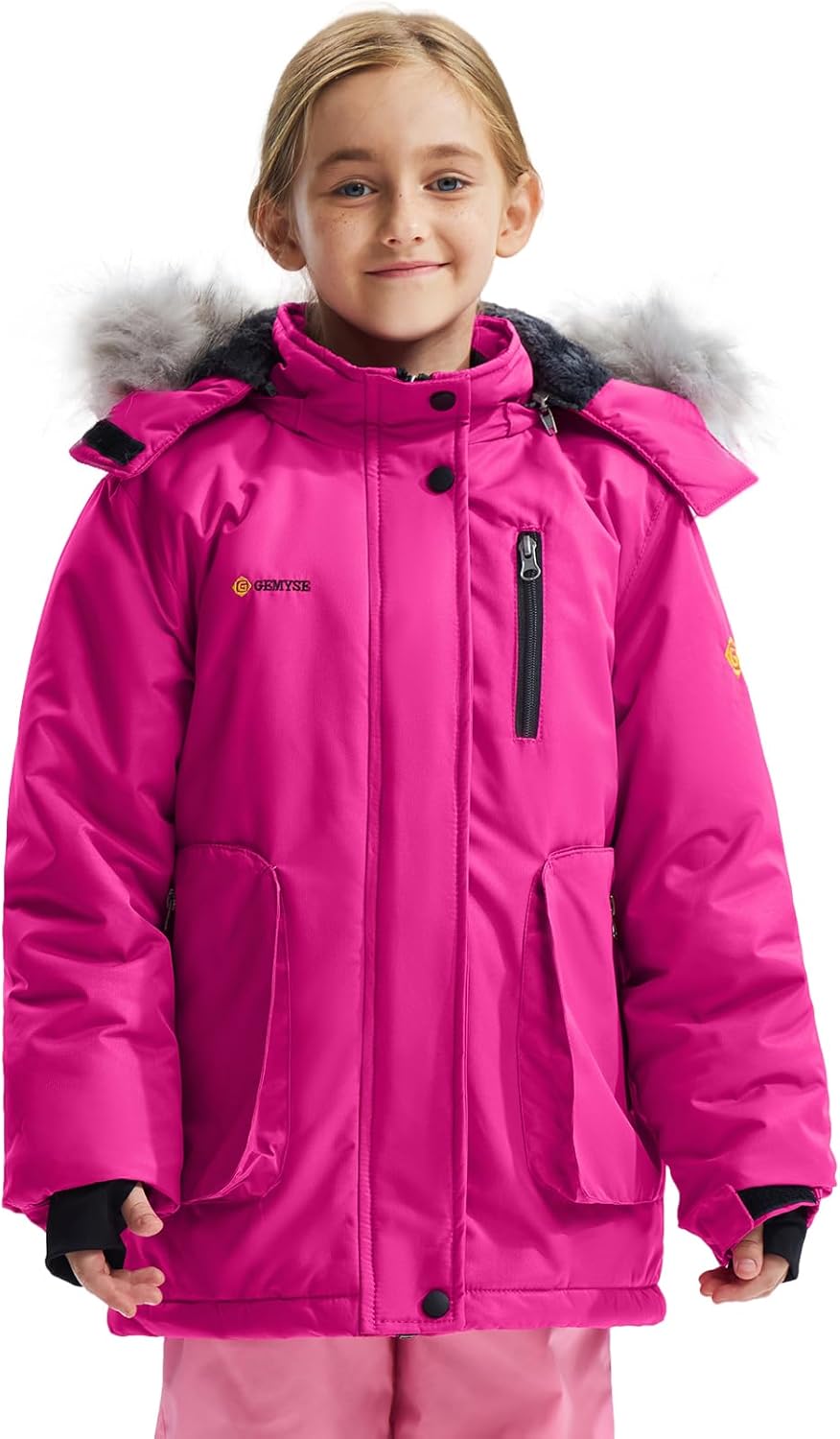 GEMYSE Girls Winter Waterproof Ski Jacket