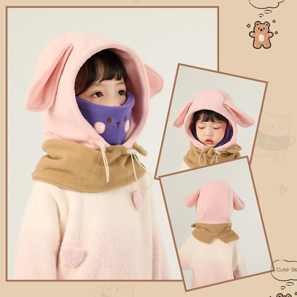 Cute Cat Ears Skiing Helmet Cover for Girls