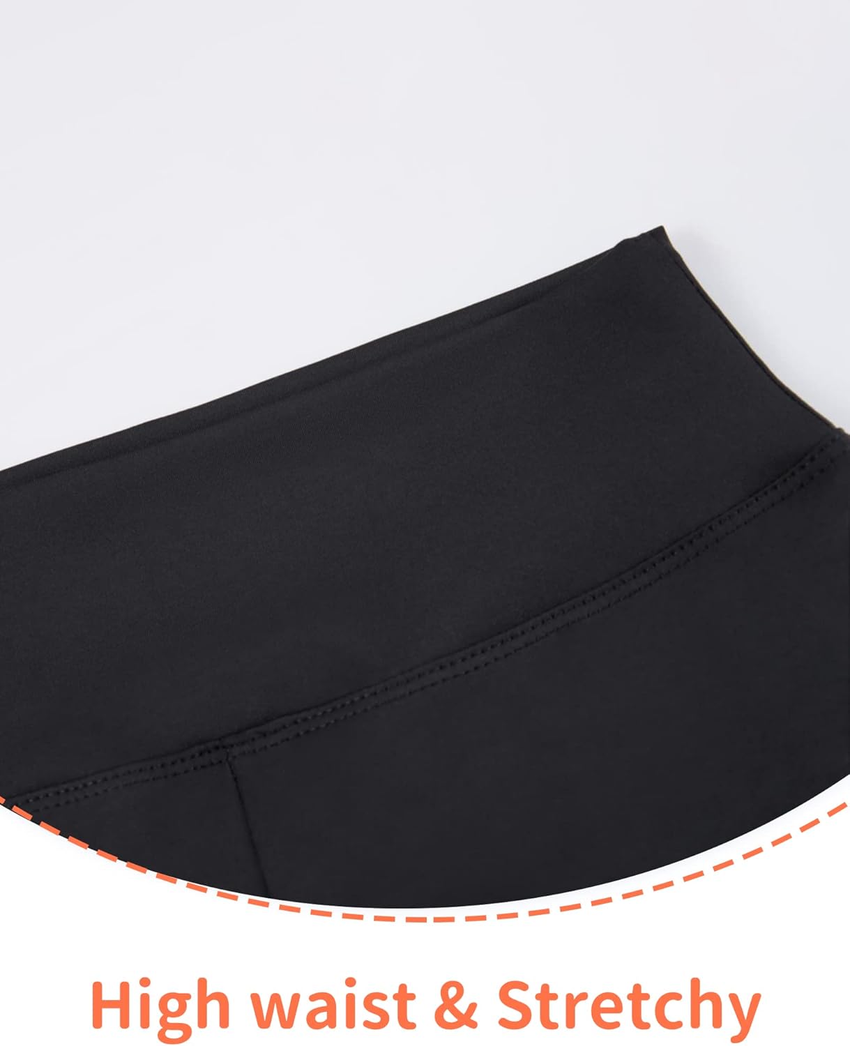 Girls Ice Skating Pants for Students - Black High Waist