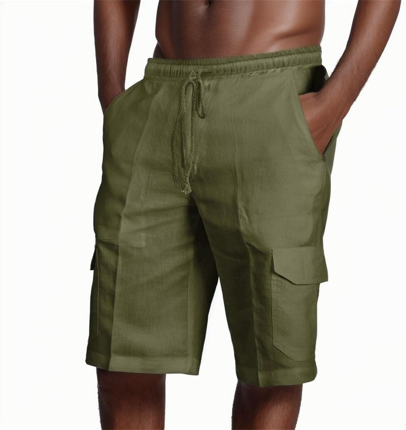 Elastic Waist Lightweight Quick-Dry Stay-Dry Cargo Shorts for Men