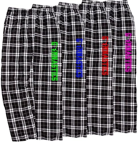 JANT girl Gymnastics Black White Lounge Flannel Pant with Pockets