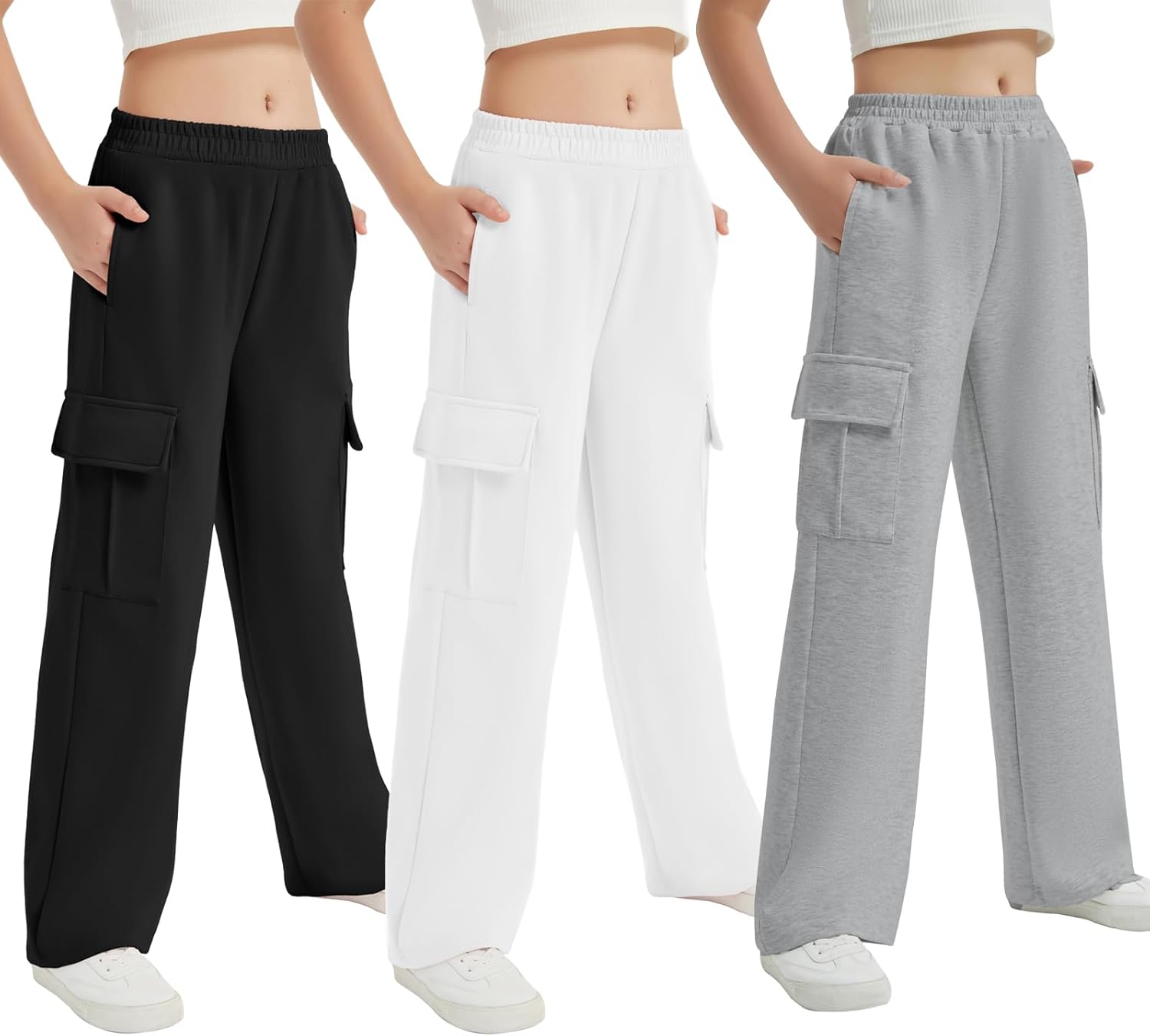 EXARUS Girls Cargo Wide Leg sweatpants