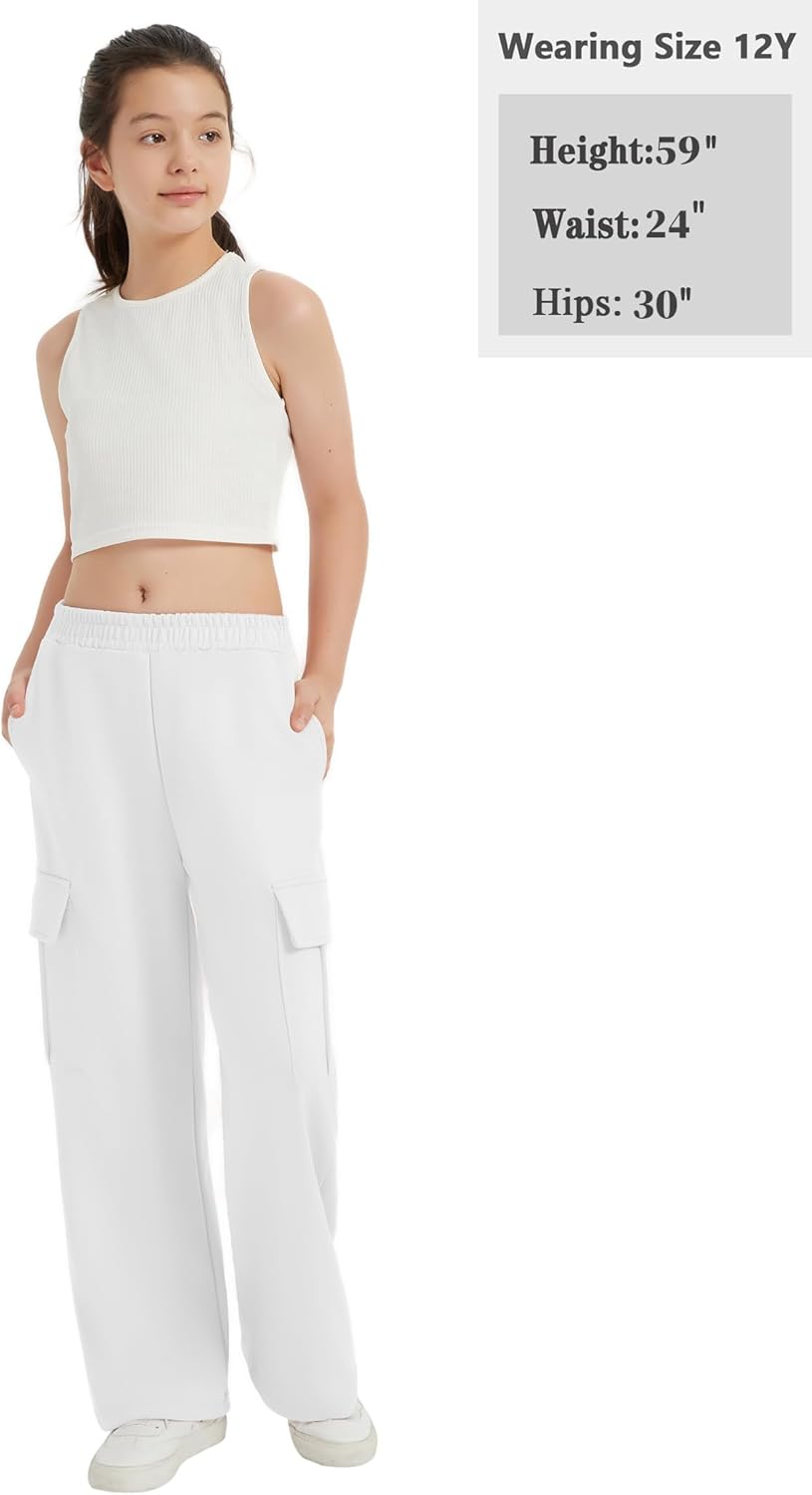 EXARUS Girls Cargo Wide Leg sweatpants
