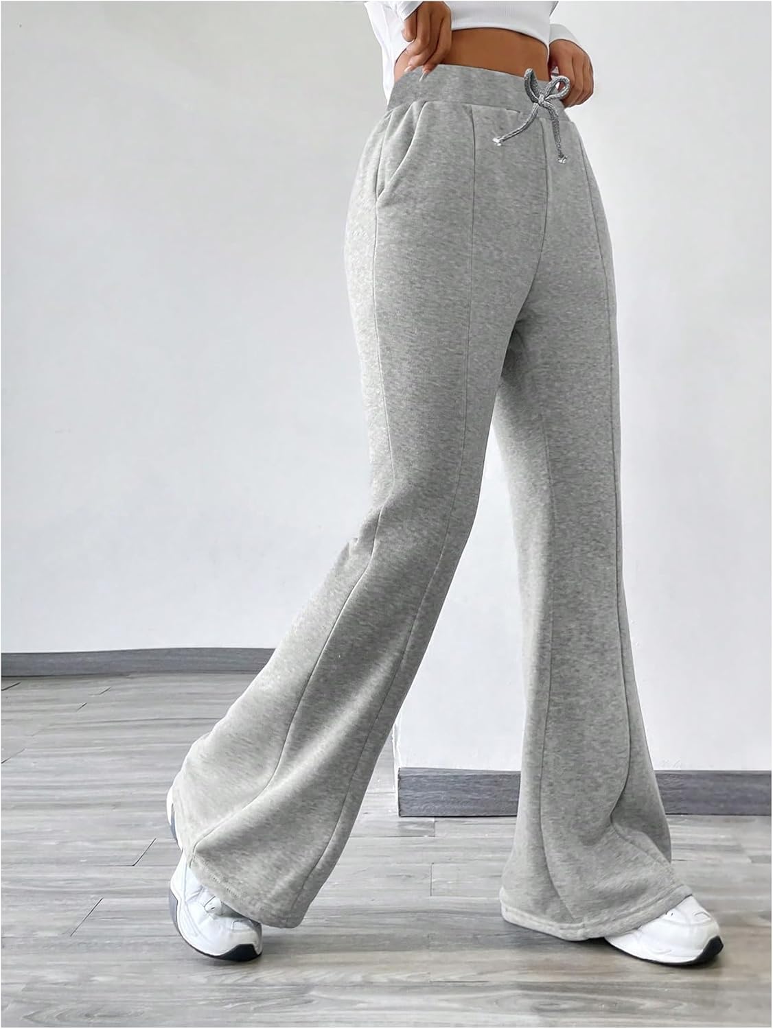 Thermal Drawstring Flare Pants for Girls