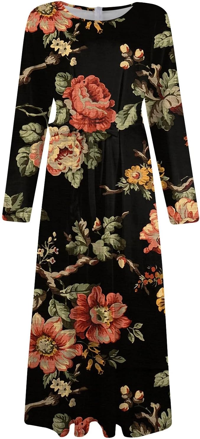 ZCJBWWHF Boho Floral Long Dress for Women