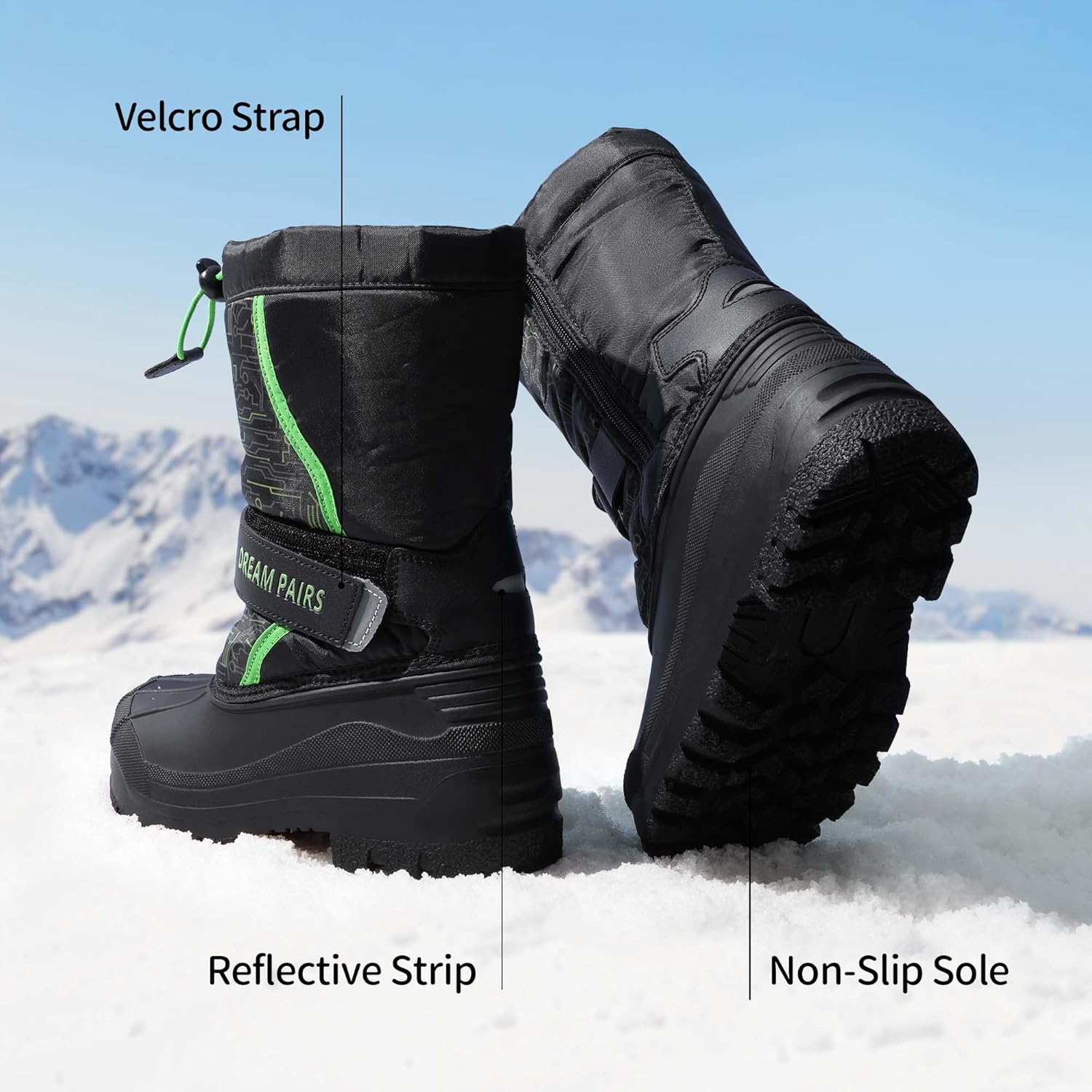 DREAM PAIRS Boys Girls Mid Calf Snow Boots for Kids